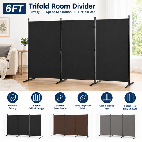 6ft panel room divider - 6ft,